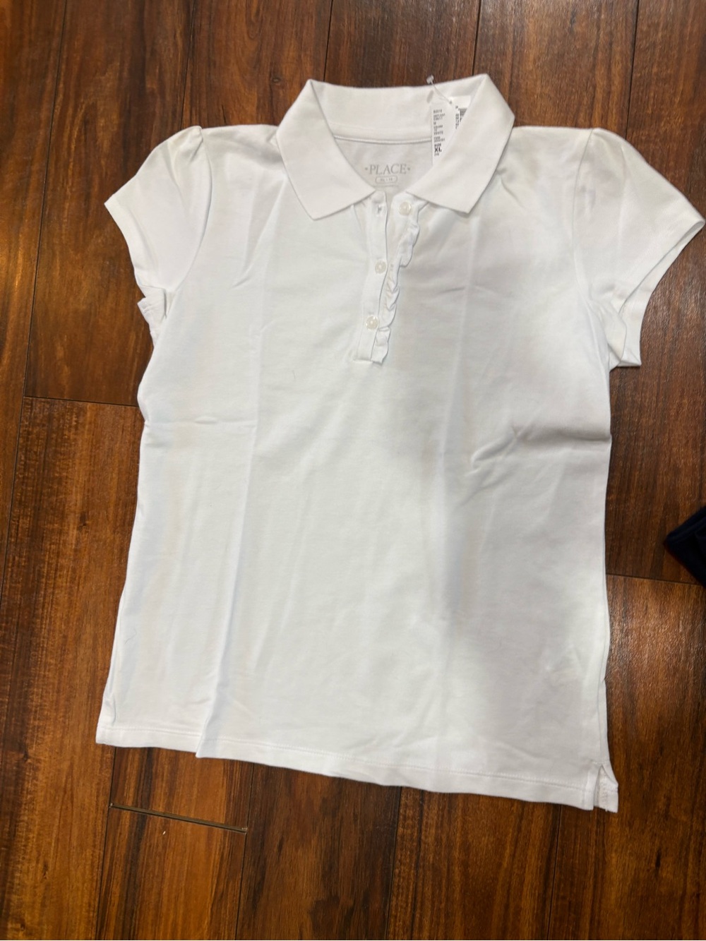 The Children's Place White Girls White Polo Shirt NWT size XL 14 uniform
